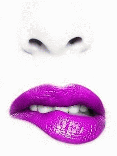 Gif animé bouche jaune et rouge